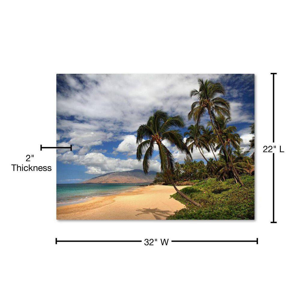 Large Tropical Beach Canvas Art with Wooden Frame