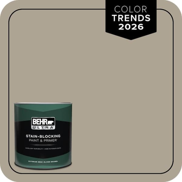 BEHR ULTRA 1 qt. Home Decorators Collection #HDC-NT-14 Smoked Tan Semi-Gloss Enamel Exterior Paint & Primer