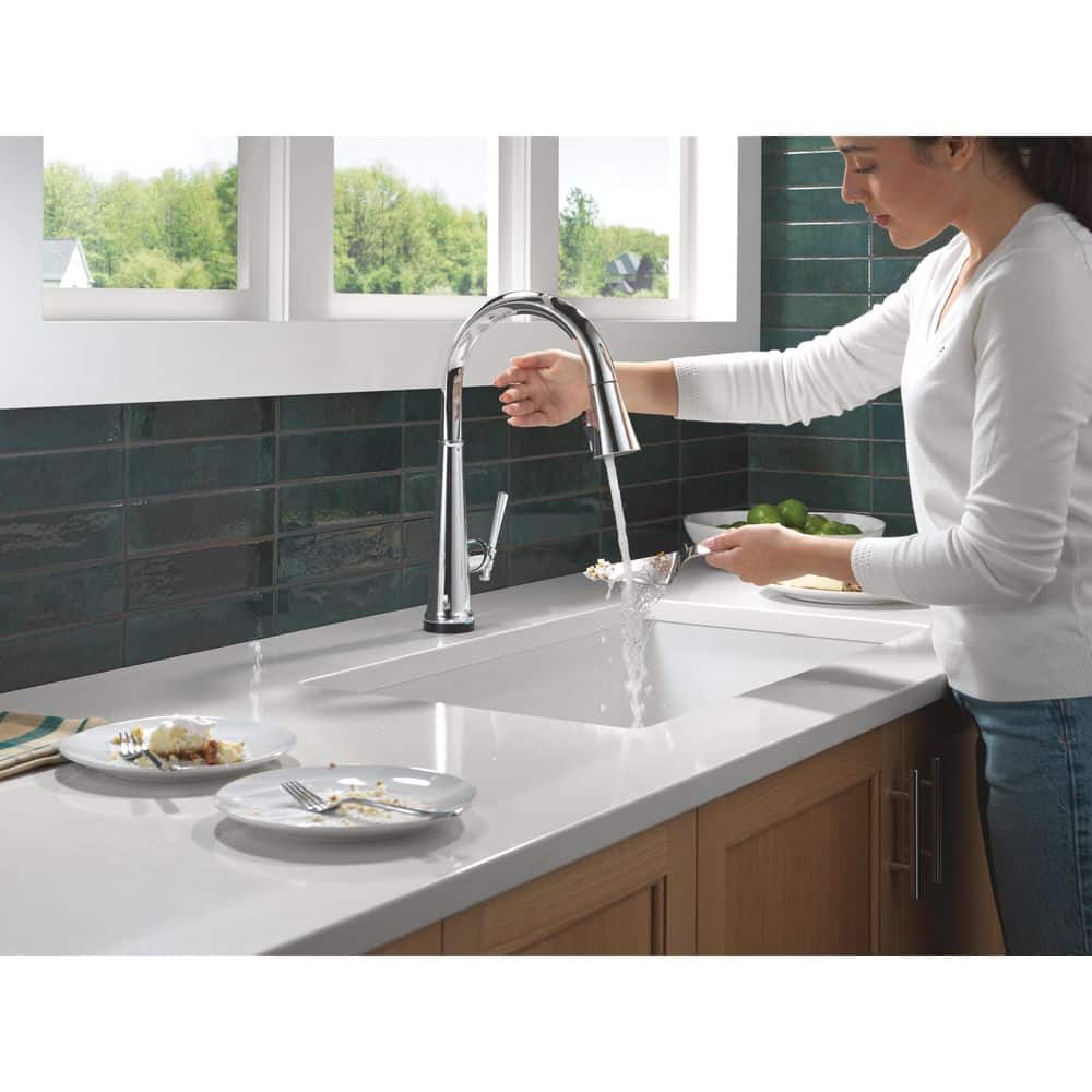 Chrome 17.06 in. Touchless Pull Down Kitchen Faucet with Spray