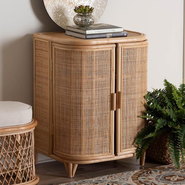 bali & pari Yanka Natural Rattan Storage Cabinet