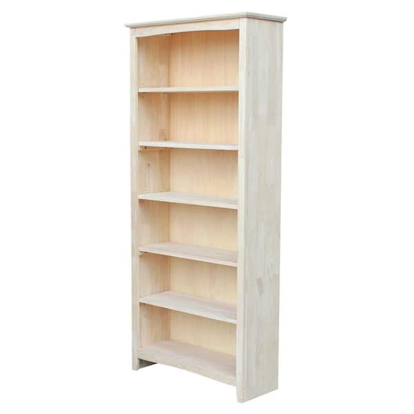 6 Shelf Standard Bookcase, Solid Pine Furniture Bookcase