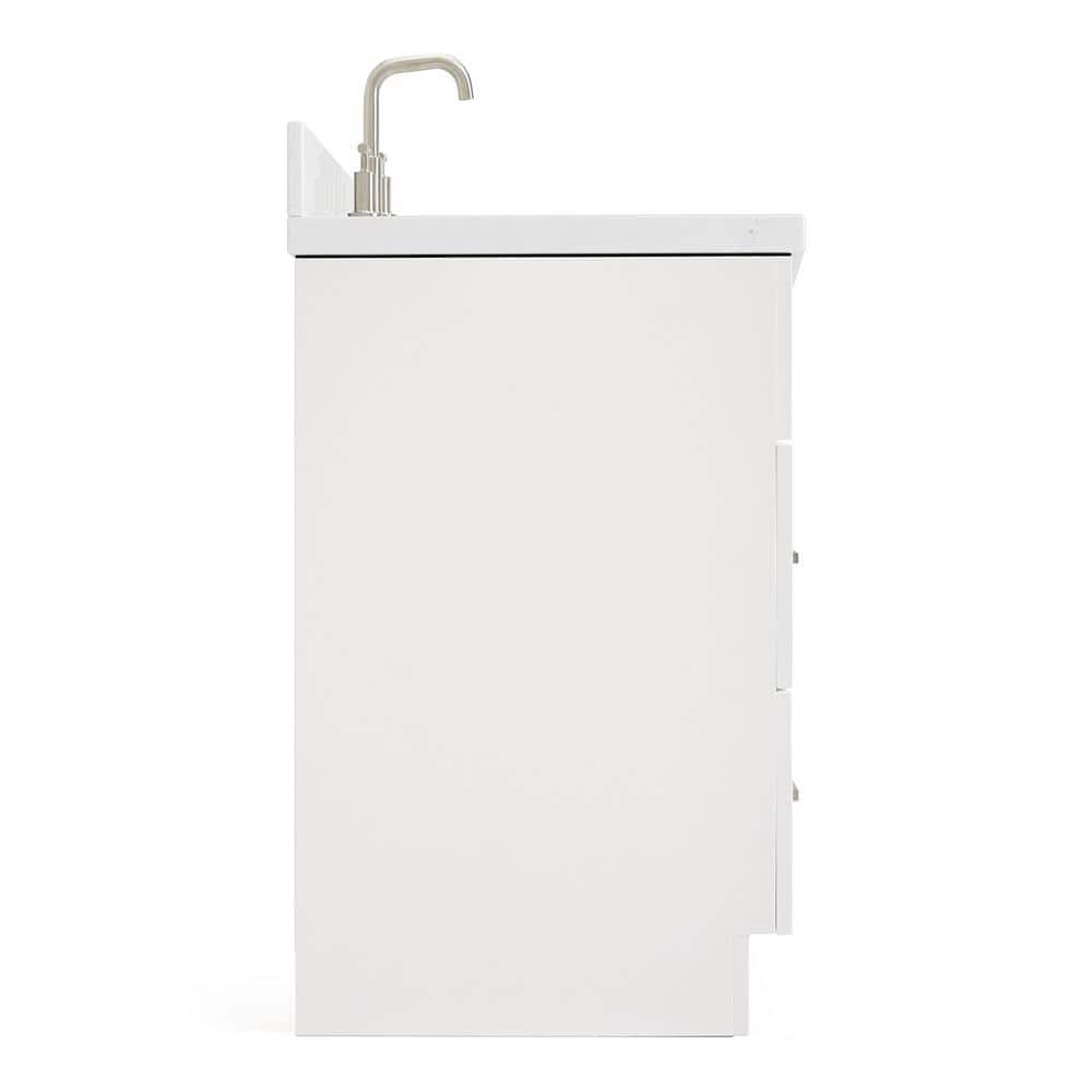 Hamlet 54" White Quartz Top Single Basin Freestanding Vanity