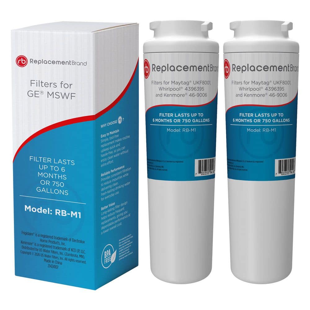ReplacementBrand Refrigerator Water Filter Comparable to Maytag UKF8001 (2-Pack)