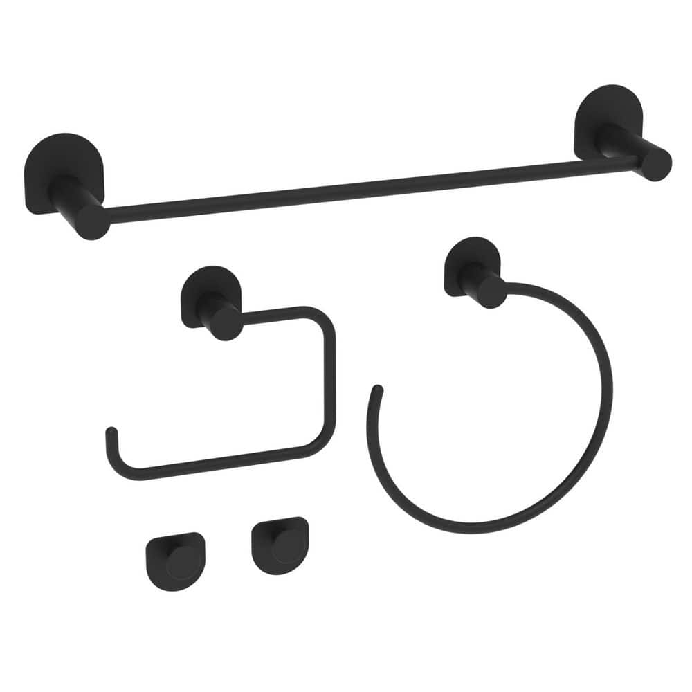 5-Piece Bathroom Hardware Set with Towel Bar, Towel Ring, Toilet Paper Holder, 2 Hooks in Matte Black price history on PriceWatchPro