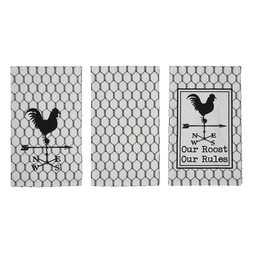 Down Home Soft White Cotton Farmhouse Tea Towel Set