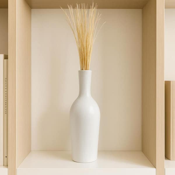 castellousa 12 in. Decorative Metal Bottle in White