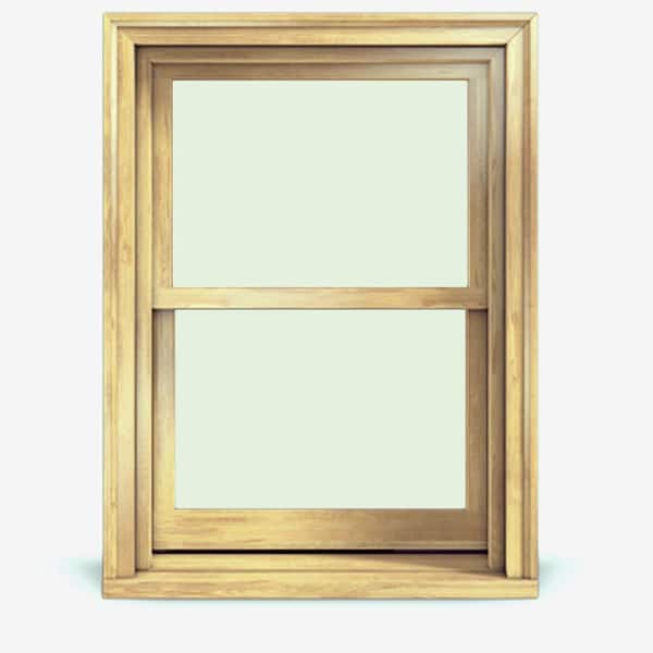 JELD-WEN 33.375in. x 56.5in. W-2500 Series Unfinished Wood Double Hung Window w/ Natural Interior and Low-E Annealed Glass