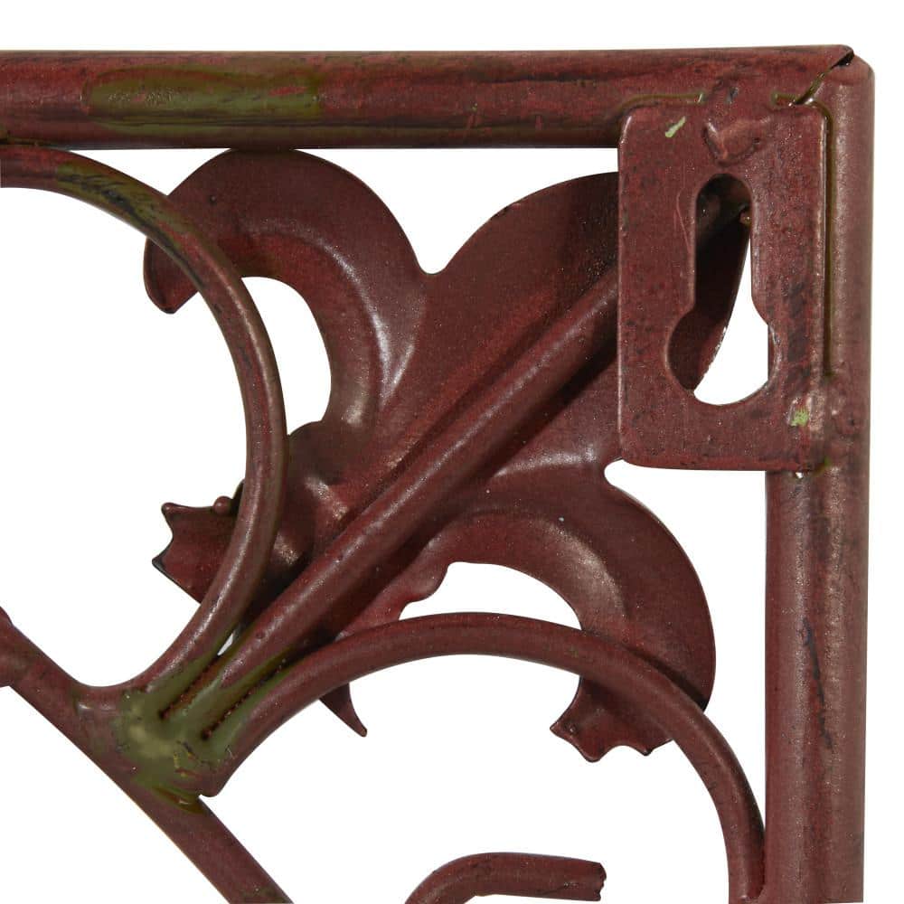 Rustic Brown Metal Scroll Wall Sculpture Set of 4