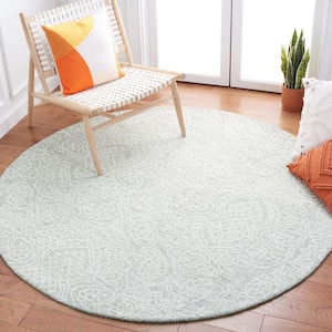 Metro Natural/Ivory 6 ft. x 6 ft. Floral Medallion Round Area Rug