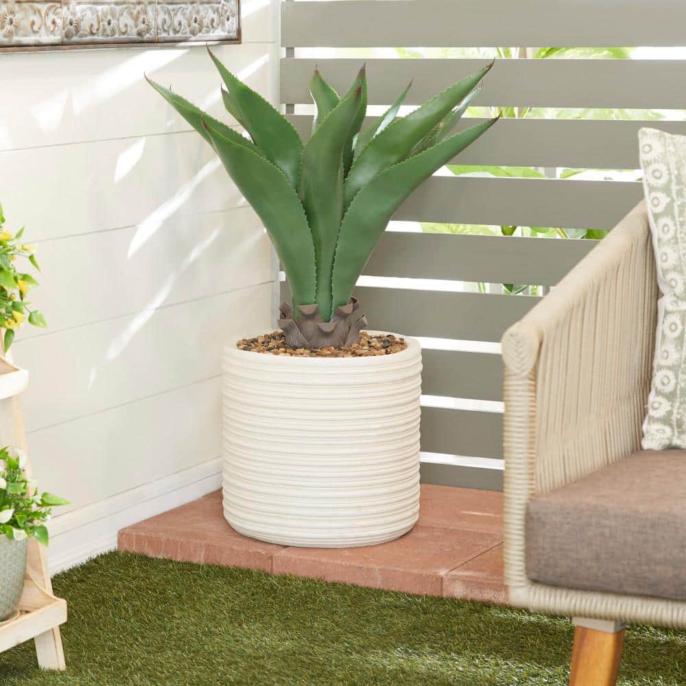 Lush 31" Agave Artificial Floor Plant in Round Plastic Pot