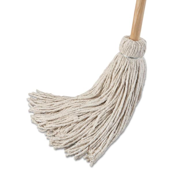 Boardwalk 24 Oz Cotton Fiber Head String Deck Mop With 54 In Wooden   Boardwalk String Mops Bwk124c 64 600 