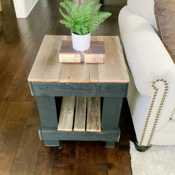 Del Hutson Designs Raven Modern Farmhouse Reclaimed Wood Square End Table 19 5 Wide Natural F Natblk Hd Del Hutson Designs Raven Modern, Modern Farmhouse Square Coffee Tables