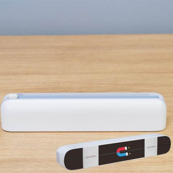 Aluminum Foil and Plastic Wrap Dispenser with Cutter for Worktops, Cabinets, Magnetic Film Dispenser, 12 in. Rolls, Gray