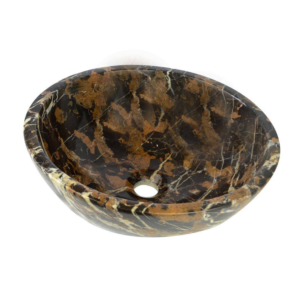 Gold and Black Marble Round Vessel Sink