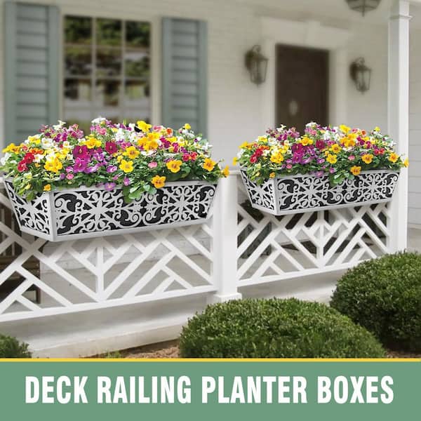 planter box plastic Sunnydaze 2-Piece Wooden Planter Boxes with Plastic Liners main image 0