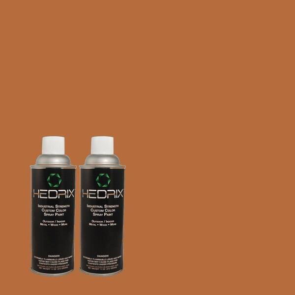 Hedrix 11 oz. Match of PPU3-16 Maple Glaze Flat Custom Spray Paint (8-Pack)
