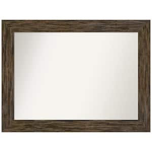 Fencepost Brown 45 in. W x 34 in. H Rectangle Non-Beveled Wood Framed Wall Mirror in Brown