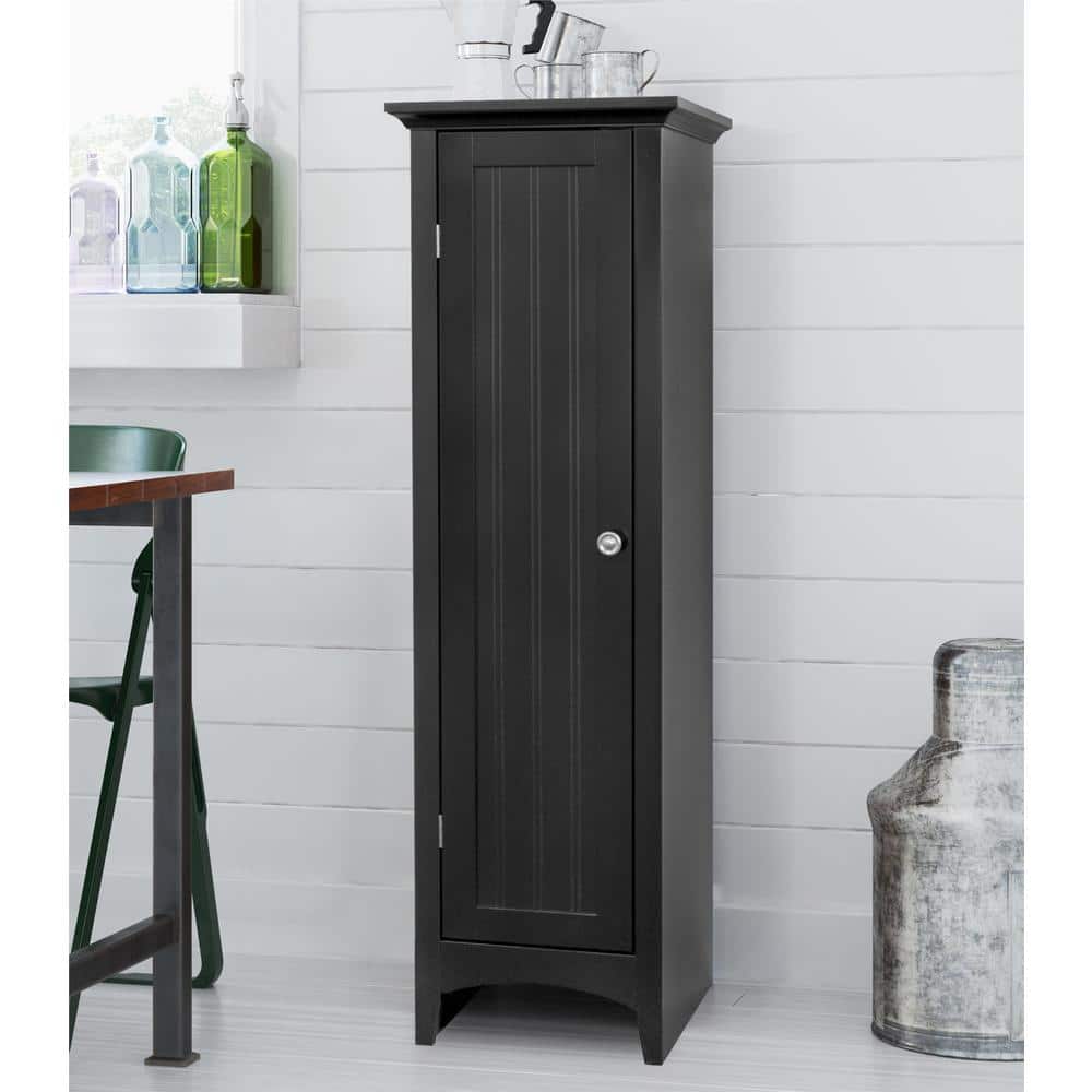 Black One Door Adjustable Shelving Storage Pantry