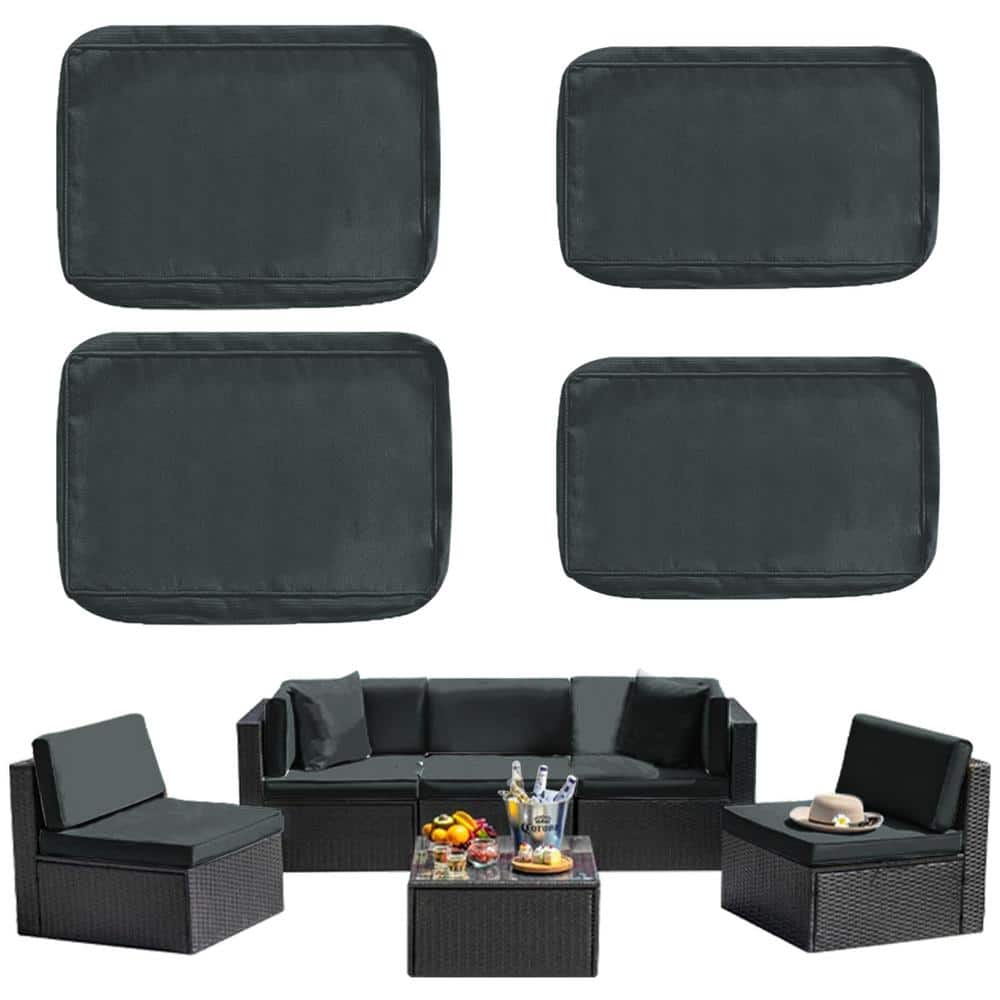 YLLN 4-Piece Patio Cushion Covers Replacement with Zipper