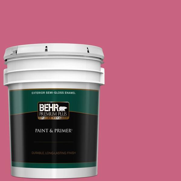 BEHR PREMIUM PLUS 5 gal. #P130-6 Ballerina Tutu Semi-Gloss Enamel Exterior Paint & Primer