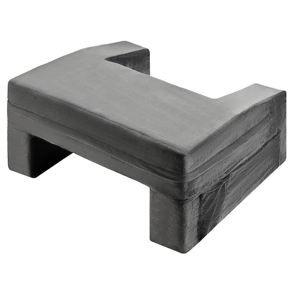 Gray Velvet and Memory Foam 24 in. x 21 in. Lap Desk Pillow with 3 Pockets