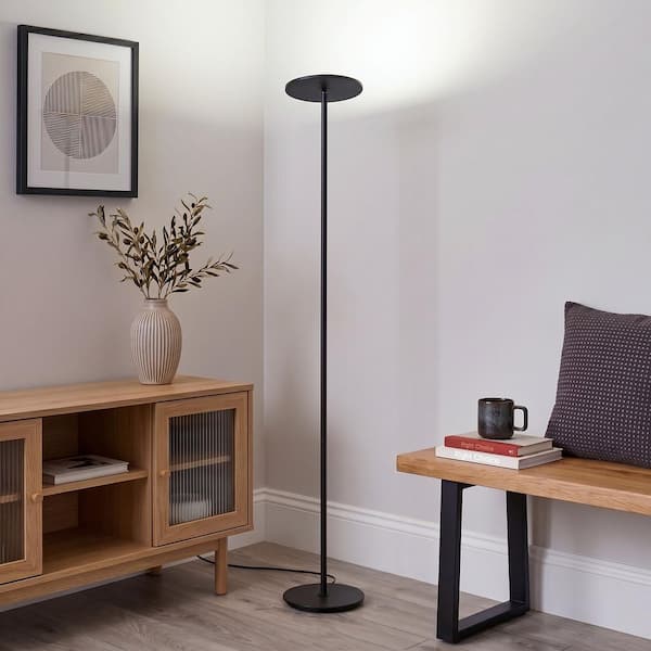 Brightech Sky Flux 67 in. Classic Black Industrial 1-Light