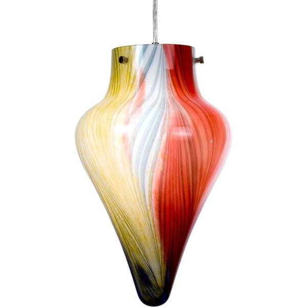 Checkolite Art Glass 1-Light Hanging Rainbow Teardrop Pendant-DISCONTINUED