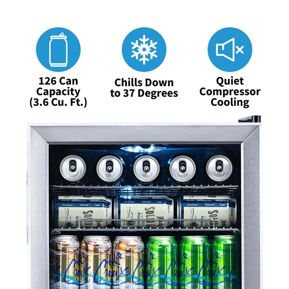 Compact Stainless Steel Undercounter Drinks Chiller with Glass Door