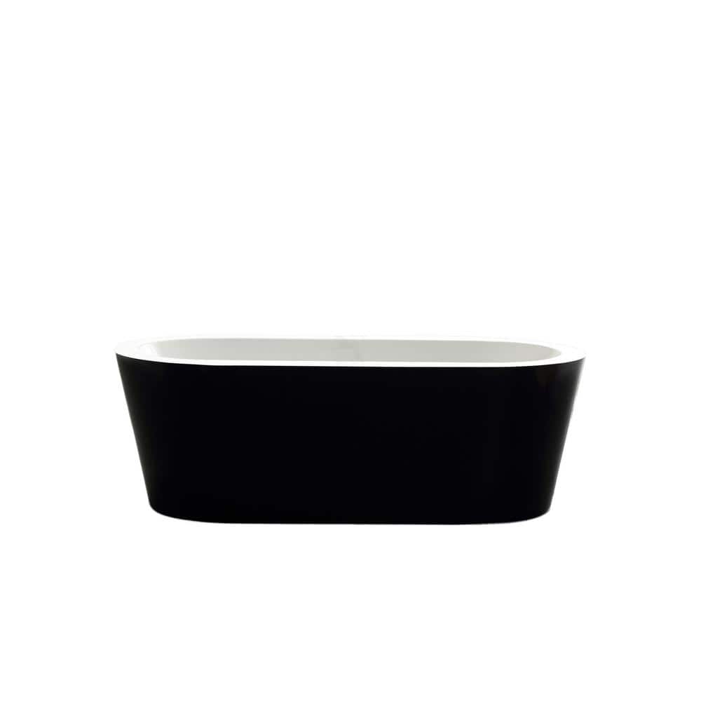 Darius 68 in. Acrylic Free-Standing Flatbottom Oval Bathtub with Center Drain in Black price history on PriceWatchPro