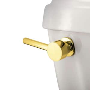 Front Mount Gold Finished Brass Polished Toilet Tank Flush Lever Handle with Nut Lock 