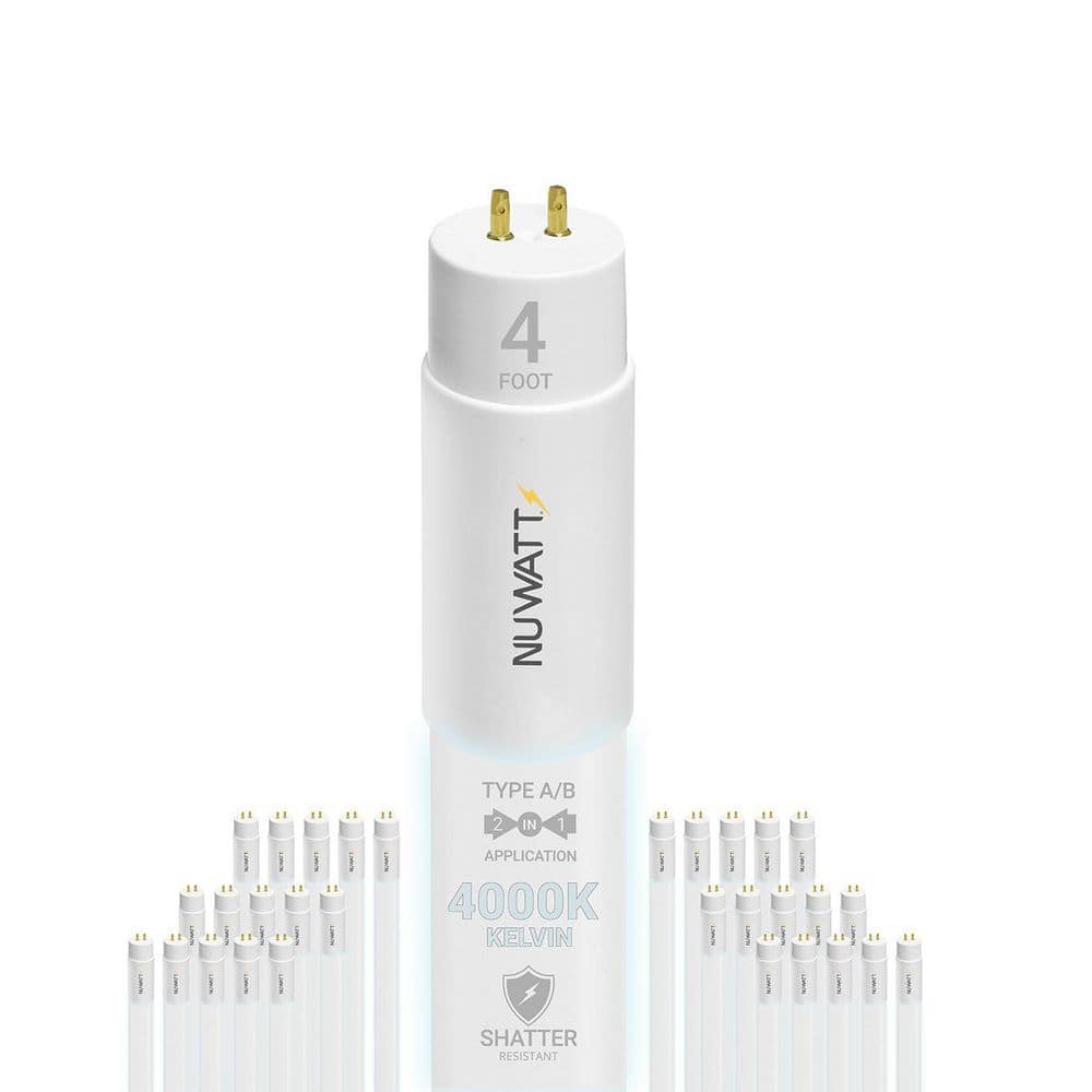 18-Watt 4 ft. LED Linear T8 Tube Light Bulb Type A&B Ballast Bypass Cool White 4000K (30-Pack) price history on PriceWatchPro