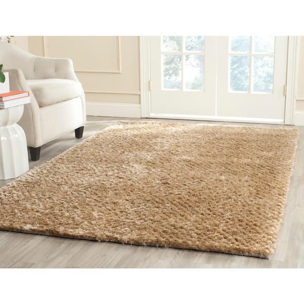 Saint Tropez Shag Taupe 8 ft. x 10 ft. Solid Area Rug