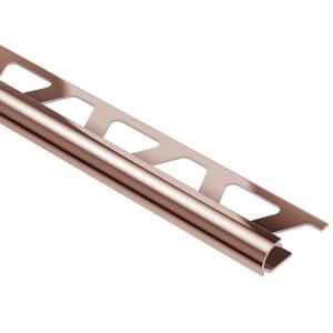 Rondec Polished Copper Anodized Aluminum 3/8 in. x 8 ft. 2-1/2 in. Metal Bullnose Tile Edging Trim