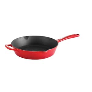 Gourmet 10 in. Enameled Cast Iron Skillet in Gradated Red