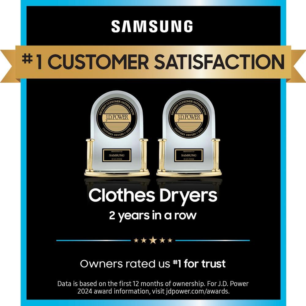 Samsung 4.0 cu. ft. White Smart Electric Dryer with AI Dial