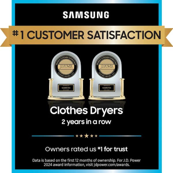 Samsung - 7.5 cu. ft. Stackable Vented Electric Dryer with Sensor Dry in White