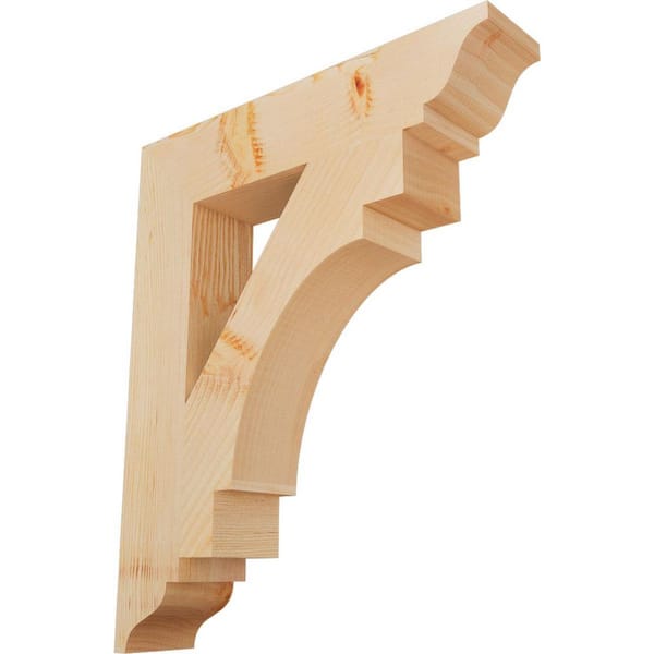 Ekena Millwork 3.5 in. x 24 in. x 20 in. Douglas Fir Merced Traditional Smooth Bracket