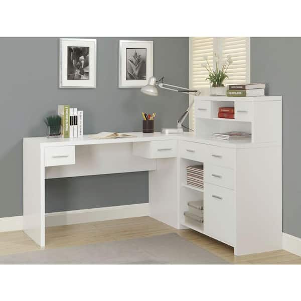 46 L/White with A Storage Cabinet Monarch Specialties Computer Desk