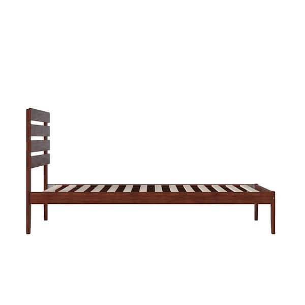 Oxford in Walnut Twin Extra Long Bed with USB Turbo Charger