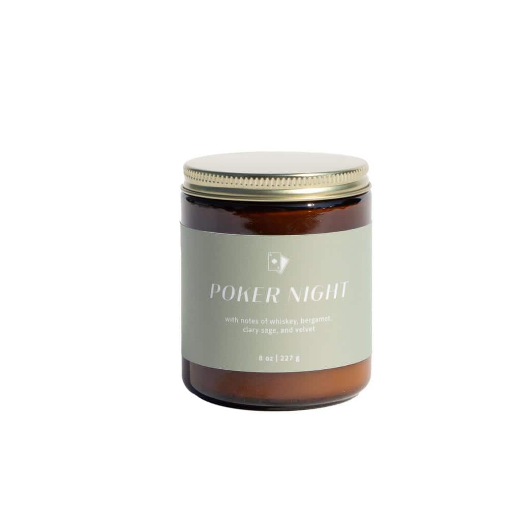 Poker Night Soy Candle - Amber Jar