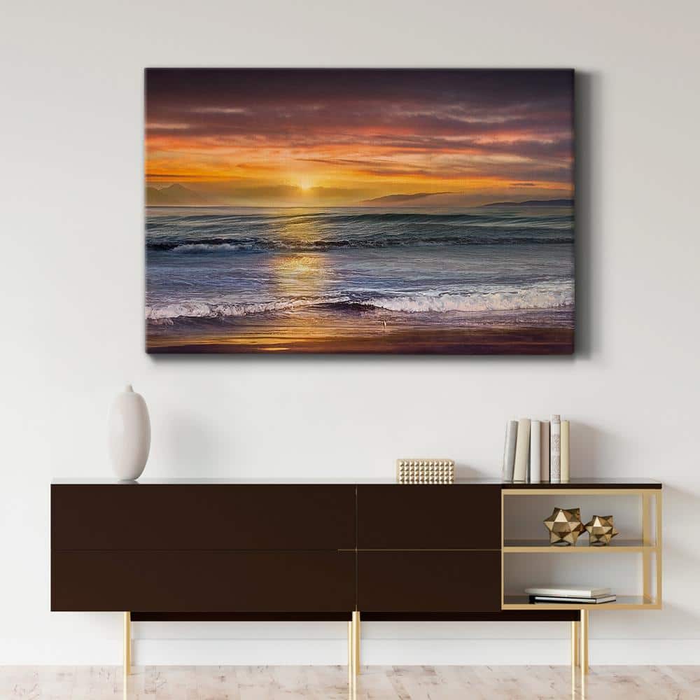 Sundown Scenic Landscape Canvas Wall Art, 24" x 36"