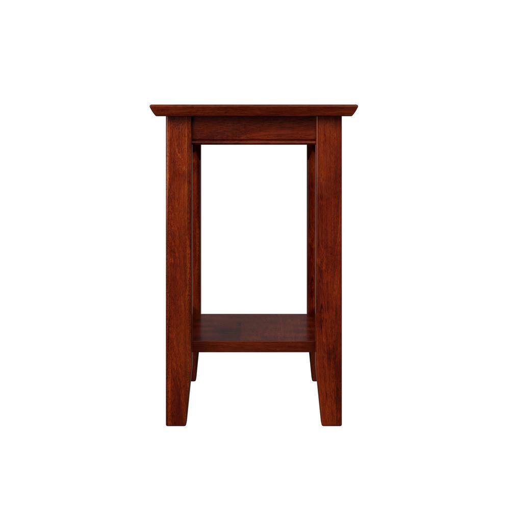Mission Style Walnut Wood Rectangular End Table Set
