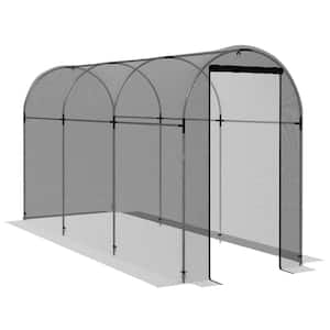 4 ft. x 12 ft. Plant Protection Tent Crop Cage with Zippered Door for Plants, Herbs, Fruits, Black