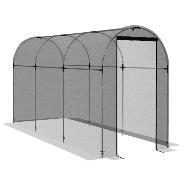 Outsunny 4 ft. x 12 ft. Plant Protection Tent Crop Cage with Zippered Door for Plants, Herbs