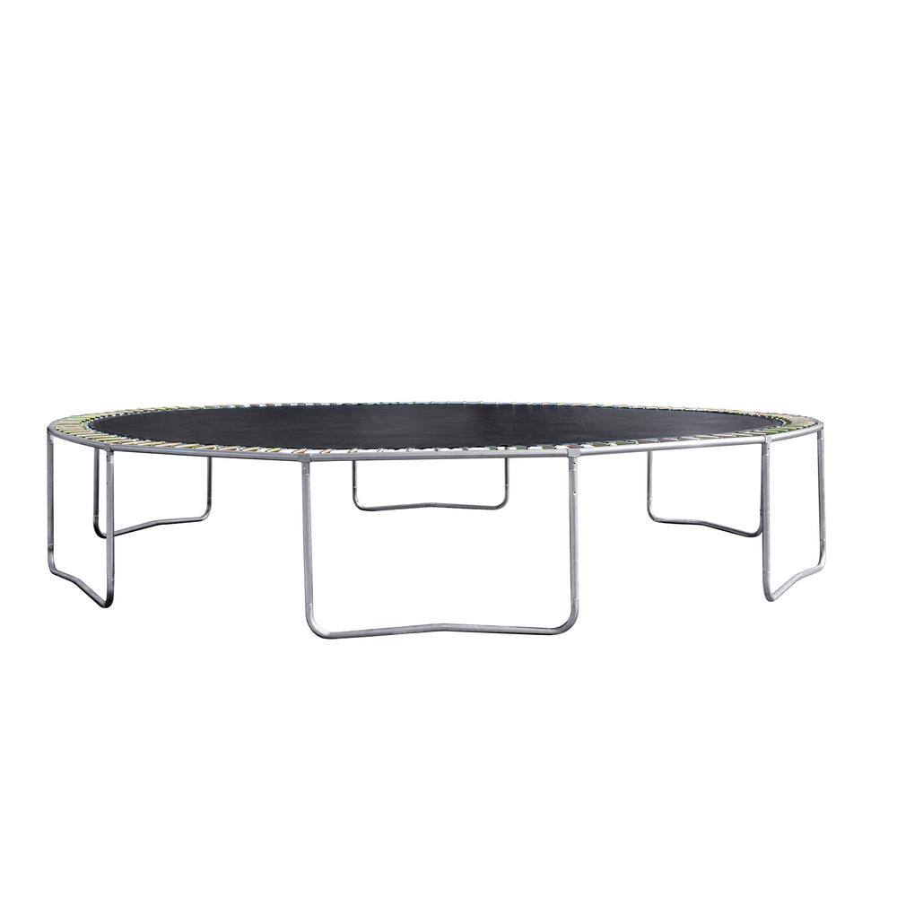 15FT Green Round Trampoline with Enclosure and Basketball Hoop