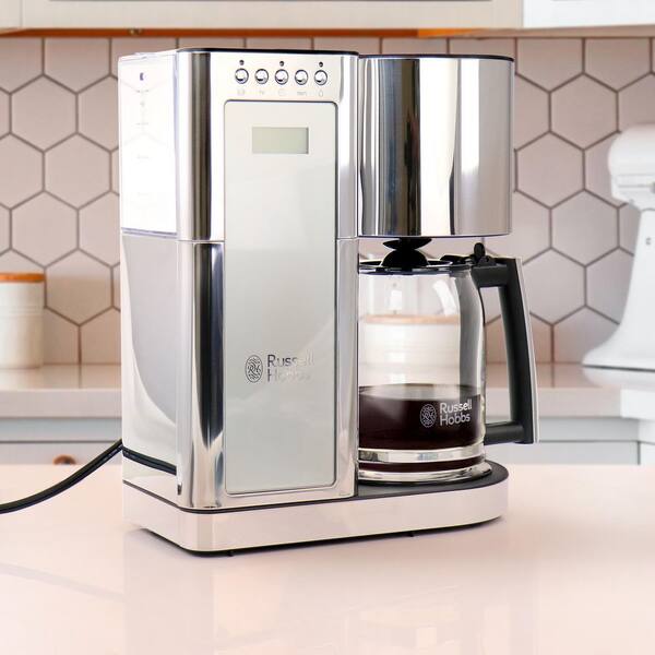 Russell Hobbs Glass 8-Cup Coffee Maker in Black and Stainless Steel