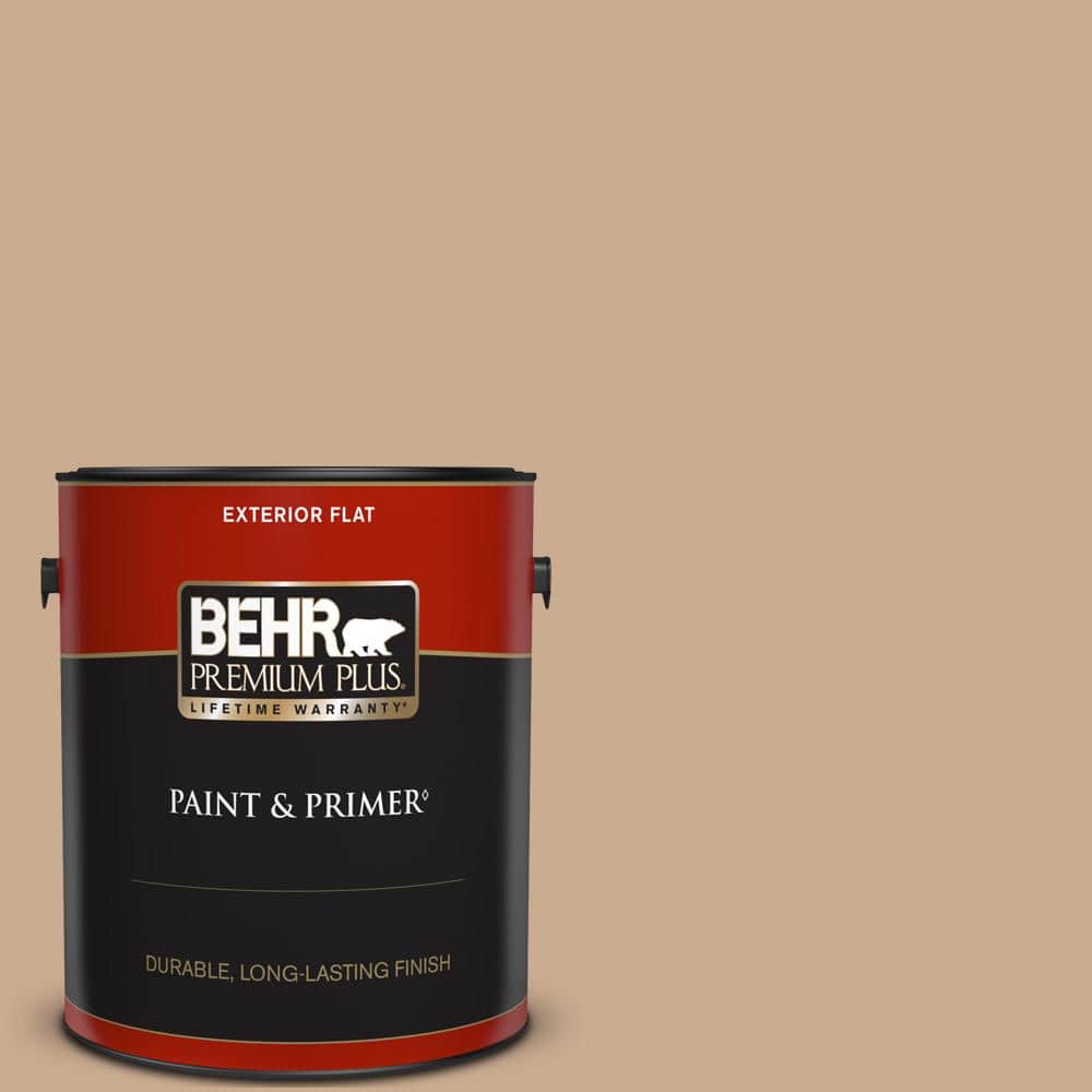 BEHR PREMIUM PLUS 8 oz. #MQ3-43 Ceramic Beige Satin Enamel  Interior/Exterior Paint & Primer Color Sample B370416 - The Home Depot