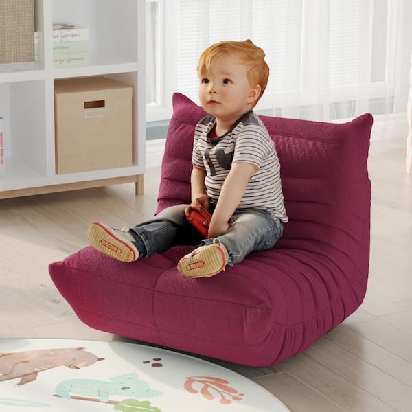 Magic Home Kids Lazy Bean Bag Sofa Teddy Velvet Living Room Furniture  Single Seat Chair, Pink CS-W67828687 - The Home Depot