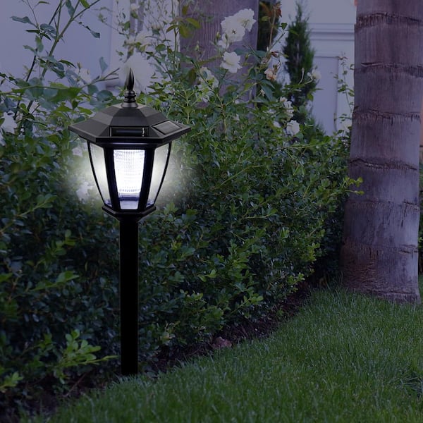 5 Foot Tall Complete Weather Station Lamp Post Garden Stake with Solar Lantern 
