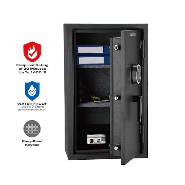 2.0 cu. ft. Fireproof and Waterproof Safe with Electronic Digital Key Pad Access in Black